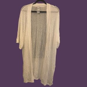 NWOT Chico's White Open-Knit Cardigan